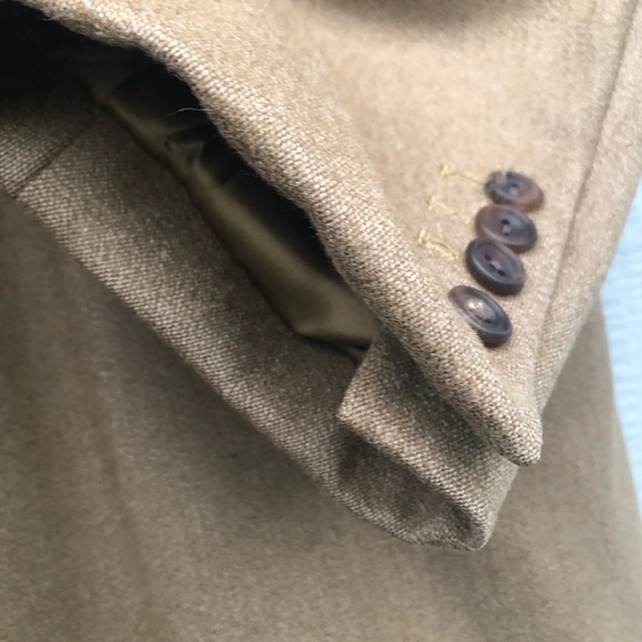 Henry Poole Savle Row London pure cashmere brown coat Size M - Picture 5 of 16